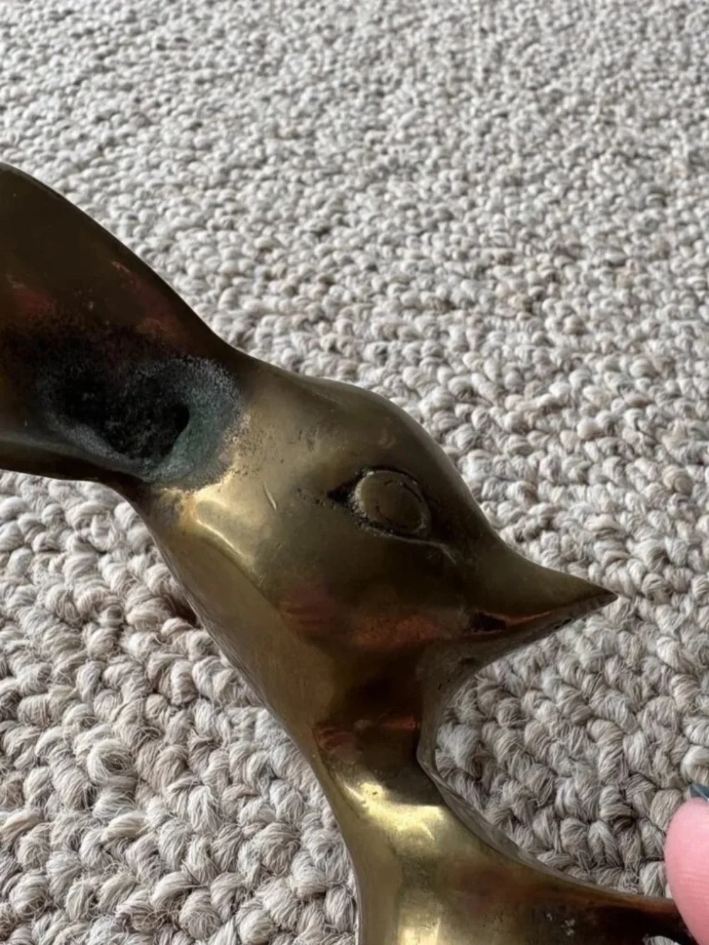 Vintage MCM Brass Animal Figurine Abstract Mouse Atomic Decor Desk Office